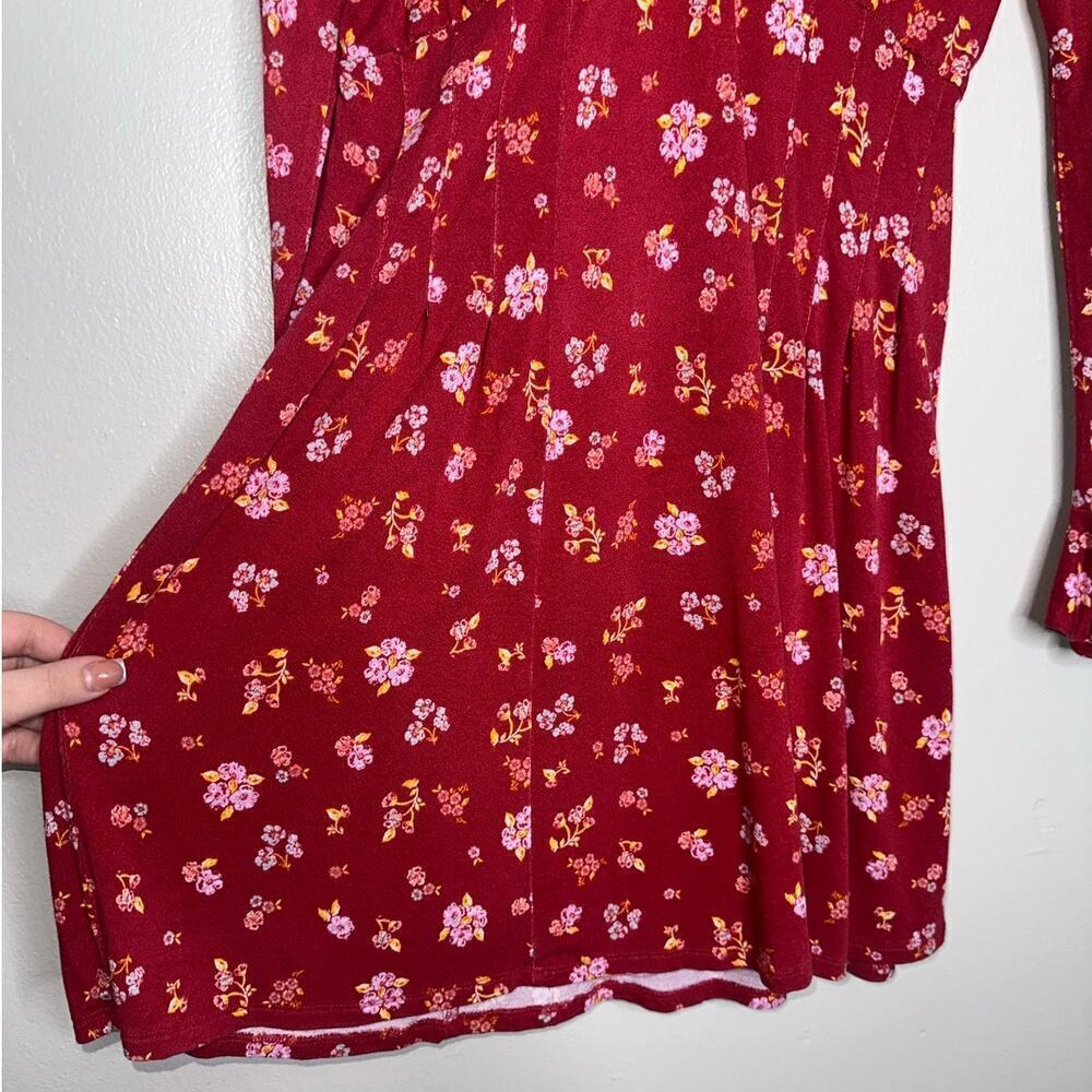 Free People Good Days Long Sleeve Mini Dress Pop Combo Floral Print Size Small - Picture 5 of 7